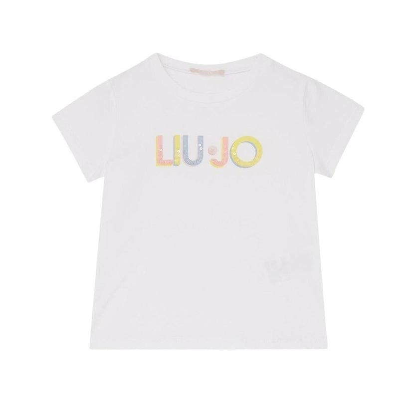 t-shirt con logo multicolor KA6028JS003 10601 LIU JO JUNIOR 