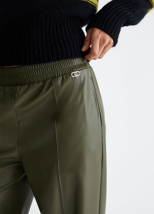 Pantalone jogging in tessuto spalmato WF4153E0392 90515 liU JO 