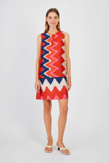 abito corto con stampa P510185 ROUGE DERHY 