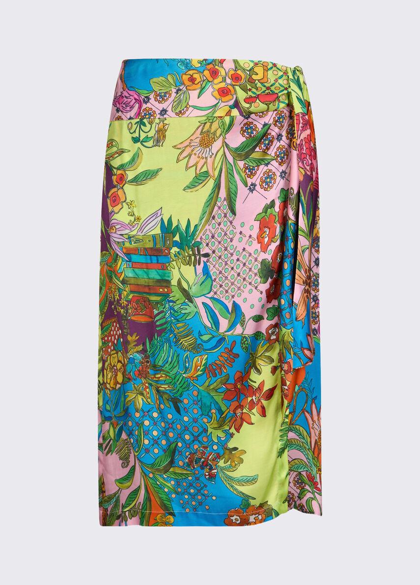 gonna lunga in raso stampato WA6483T471A P9363 LIU JO WHITE 