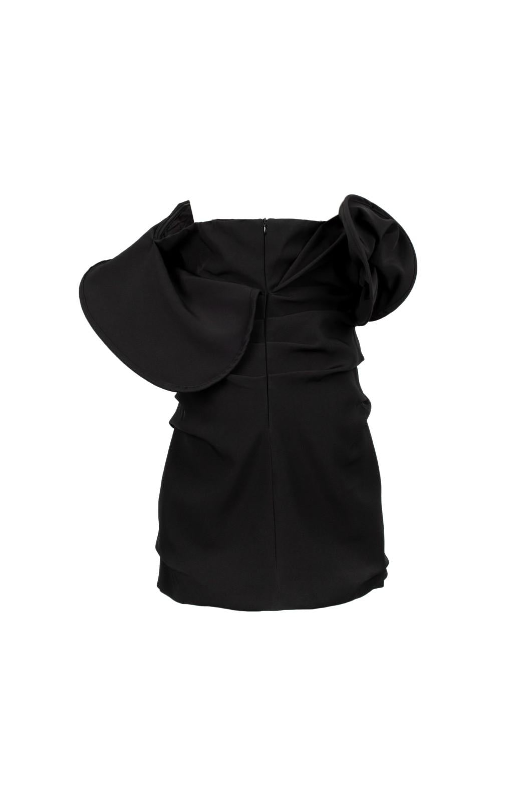 abito arricciato BURIANO 110W5D6 NERO ODI' ODI' 