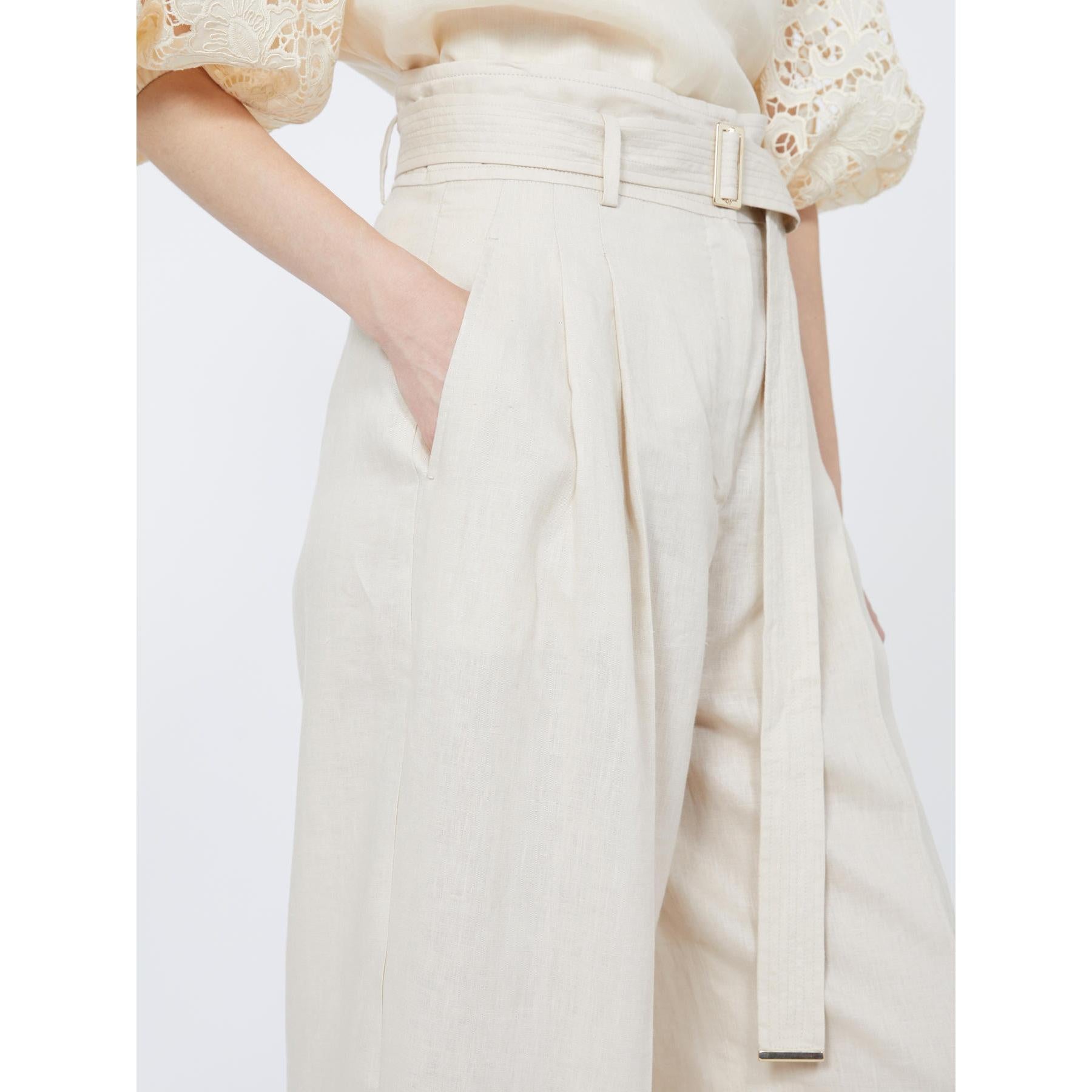 pantalone in tela di lino MSTMATERIA 002 MAXMARA STUDIO 