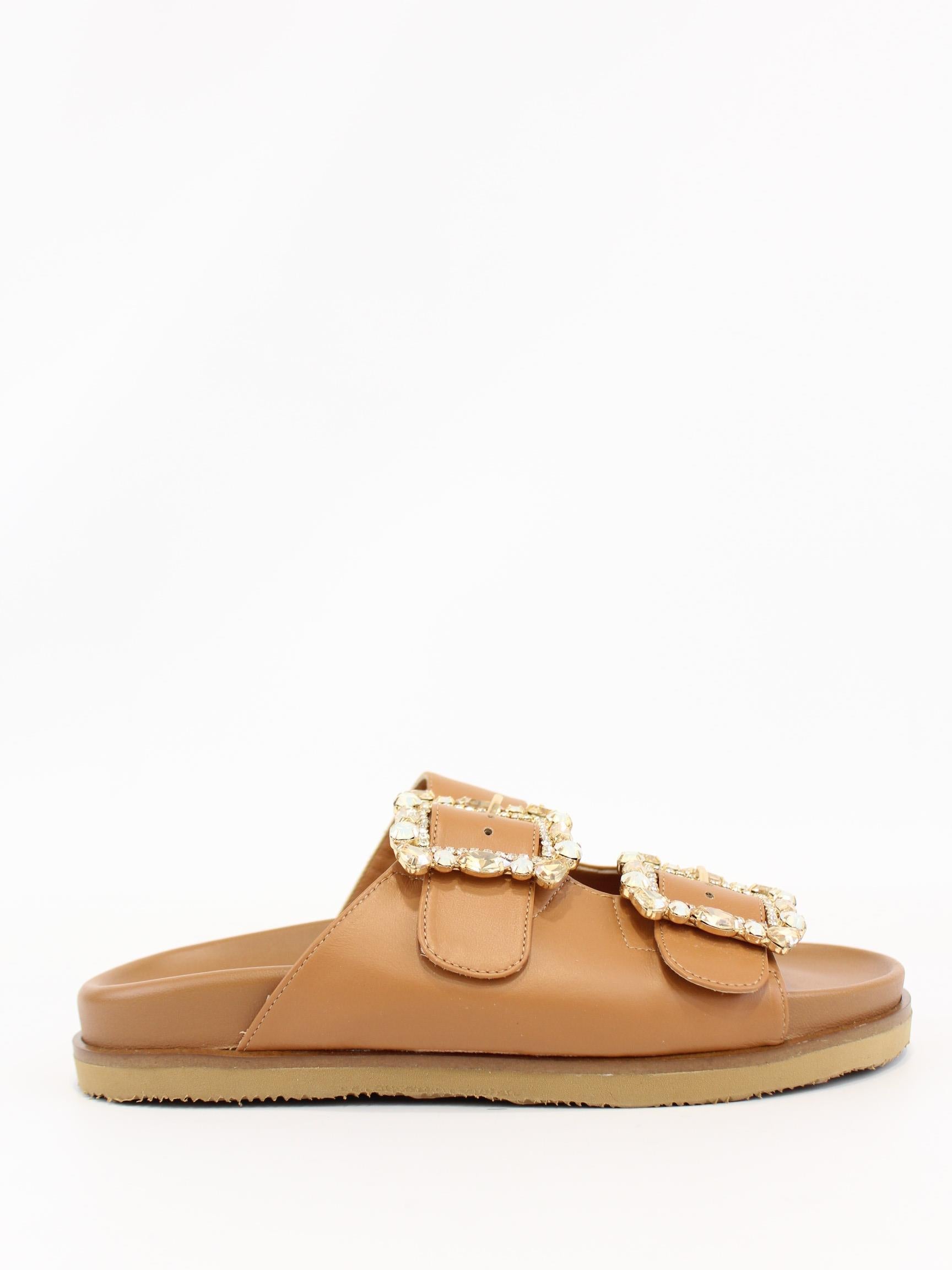 ciabatta con dobbia fascia FSB2501 CUOIO PAOLA FIORENZA 