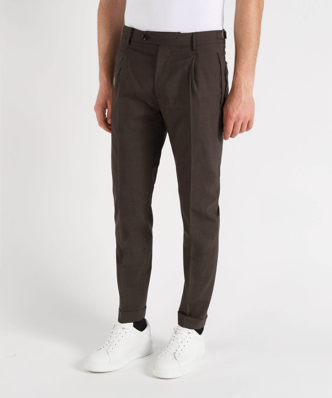 Pantalone classico con pinces RETROMZ1460 BROWN BERWICH 