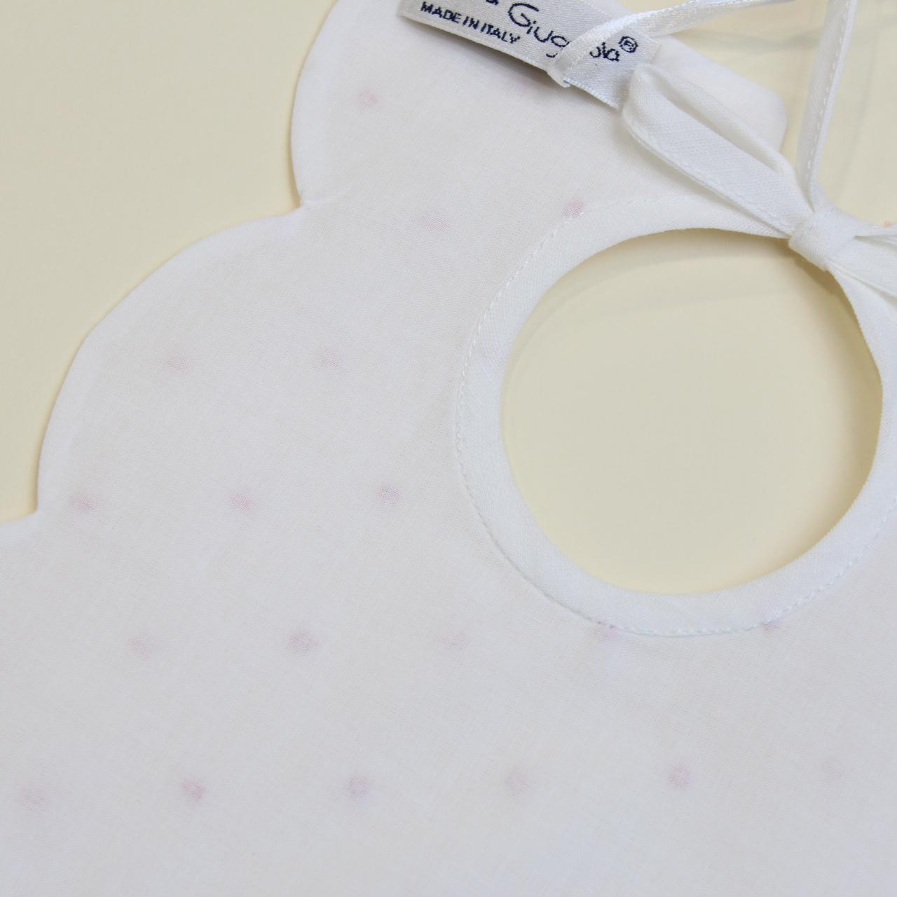 BAVETTA NEONATO IN LINO TEDDY BAVETTA PINK/AVORIO PICCOLA GIUGGIOLA 