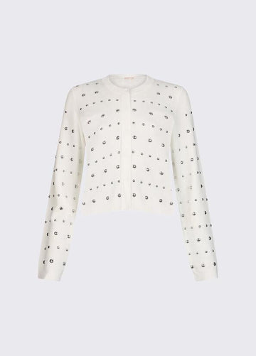 cardigan con borchie WA6090MS55N 10701 LIU JO WHITE 