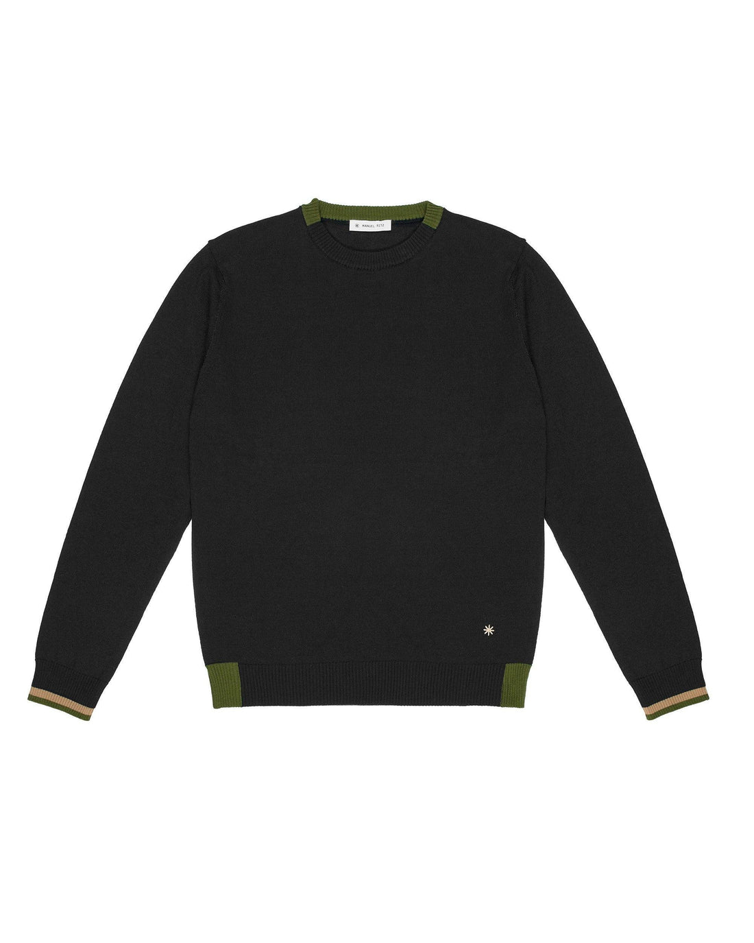 maglia con contrasto al collo 3932M500 253807 99 MANUEL RITZ 