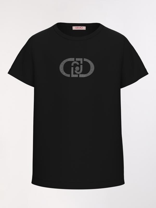 t-shirt con logo petto GA6168JS003 22222 LIU JO JUNIOR 