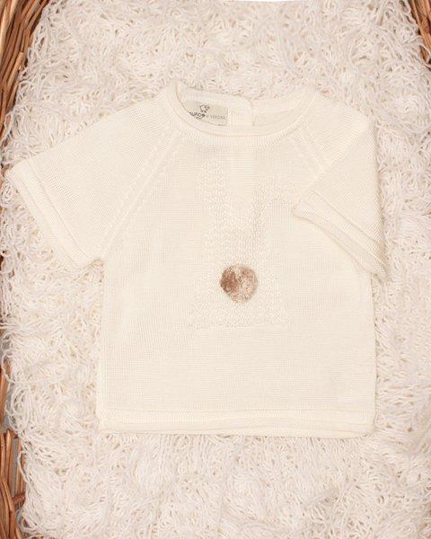 maglia corta color latte 045563 LATTE CORDA MAGLIFICIO DI VERONA 