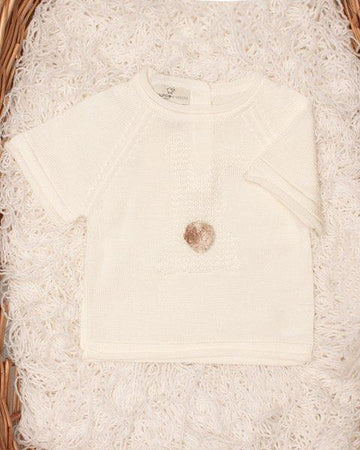 maglia corta color latte 045563 LATTE CORDA MAGLIFICIO DI VERONA 