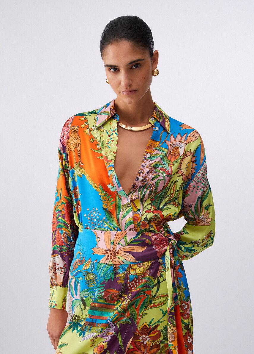 camicia in raso stampato WA6485T471A P9363 LIU JO WHITE 