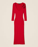 TWINSET ACTITUDE abito lungo in maglia Rosso
