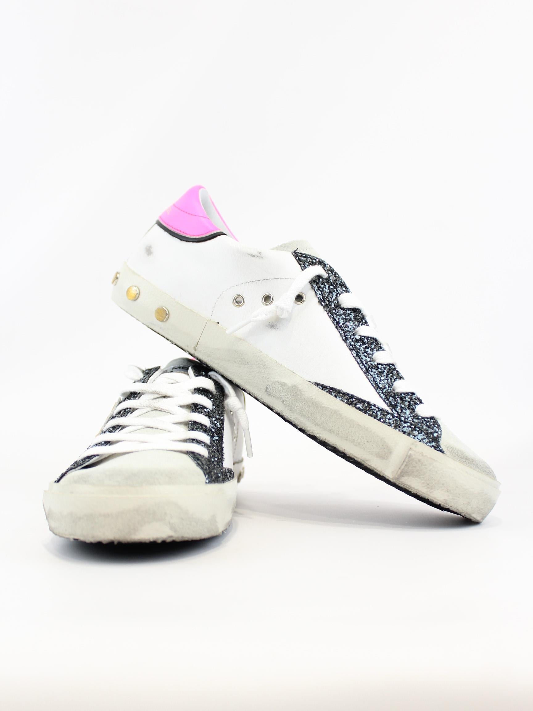 sneakers effetto used con glitter PRLD VG05 PHILIPPE MODEL 