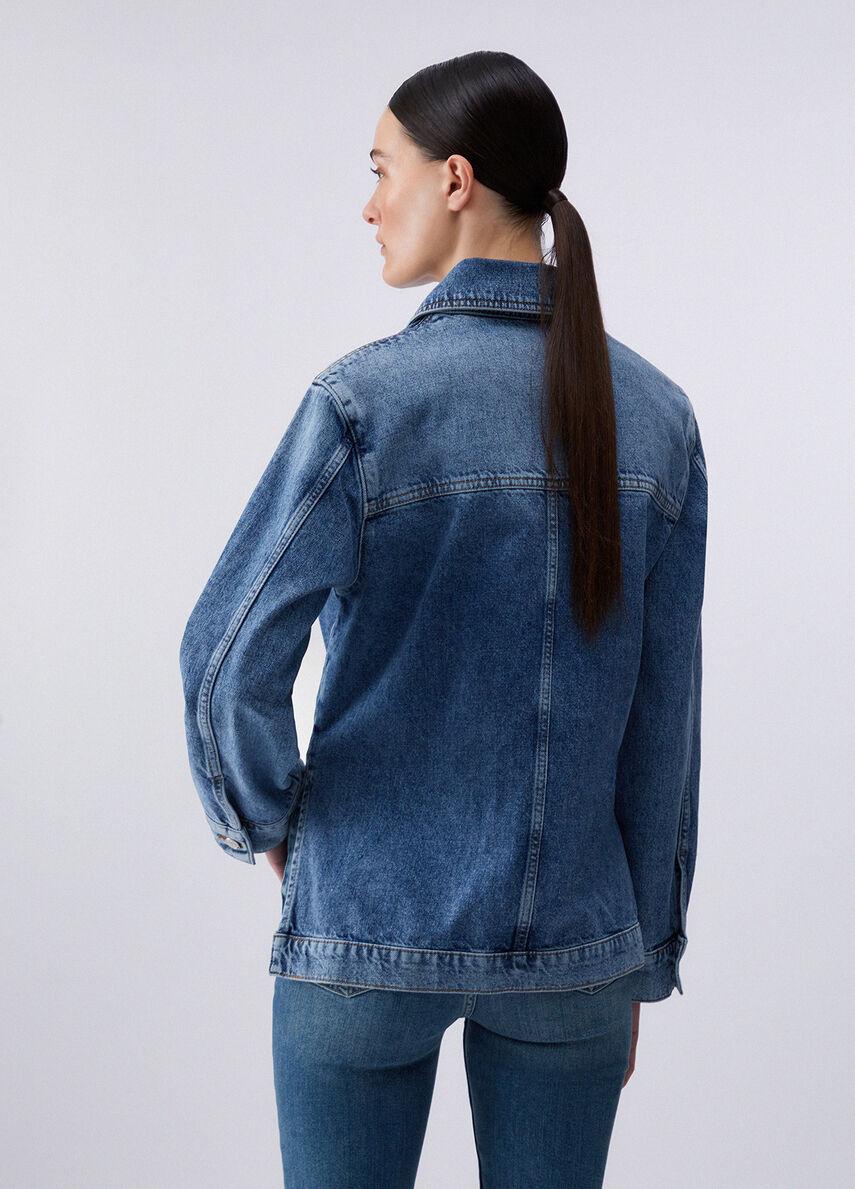 giacca overshirt in denim UA6125D4854 78976 LIU JO DENIM 