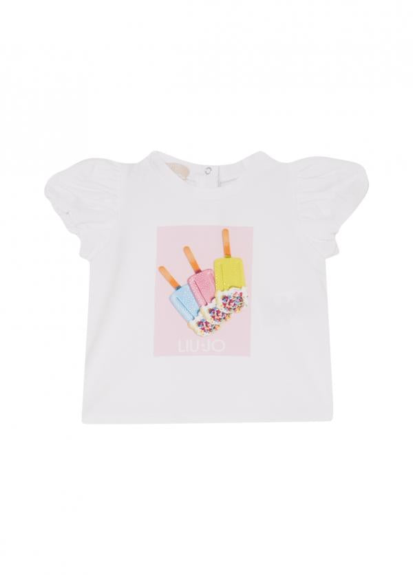 t-shirt stampa gelato HA6026JS003 V9828 LIU JO JUNIOR 