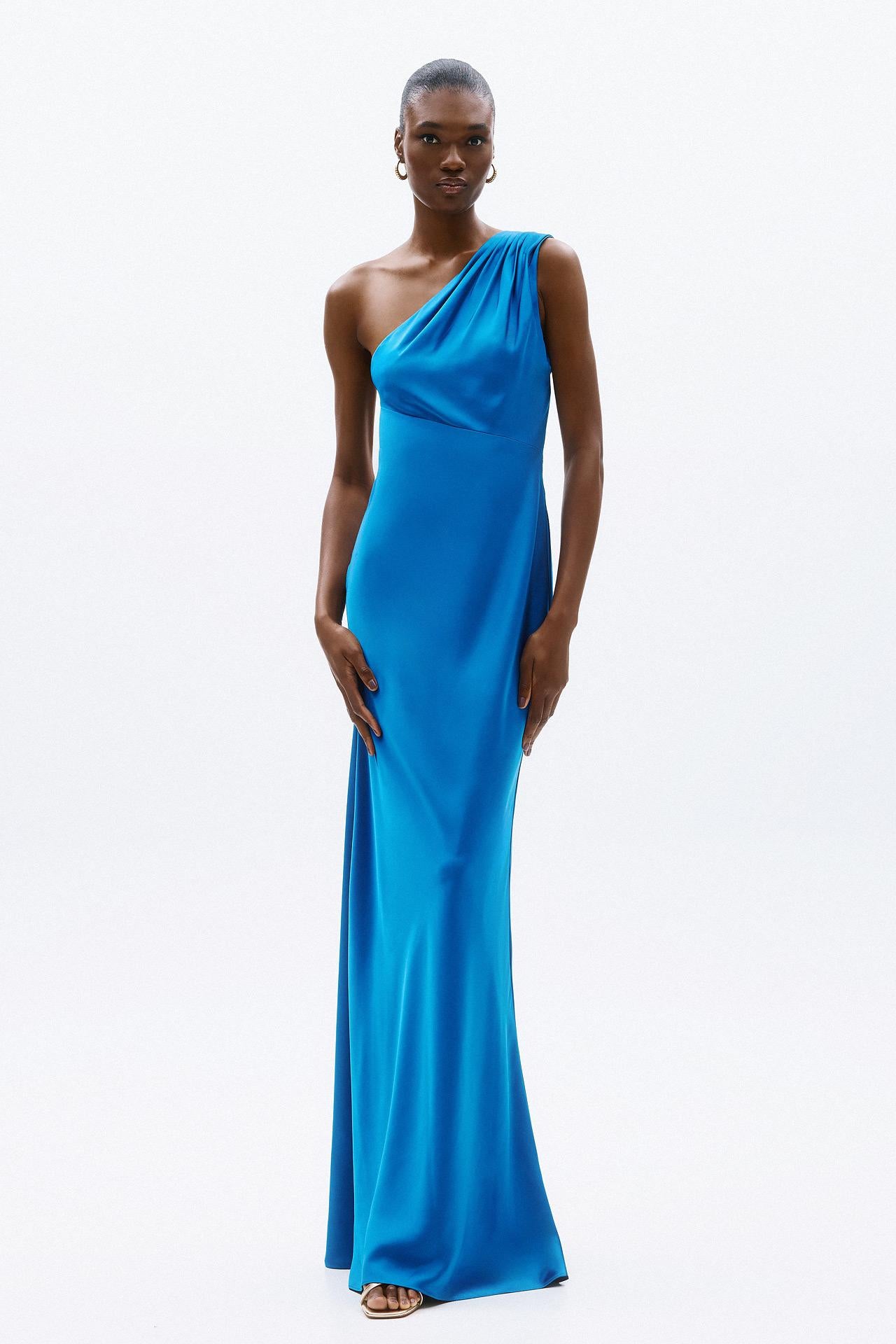 abito elegante con schiena scoperta A4809 OCEAN BLUE ALLURE 