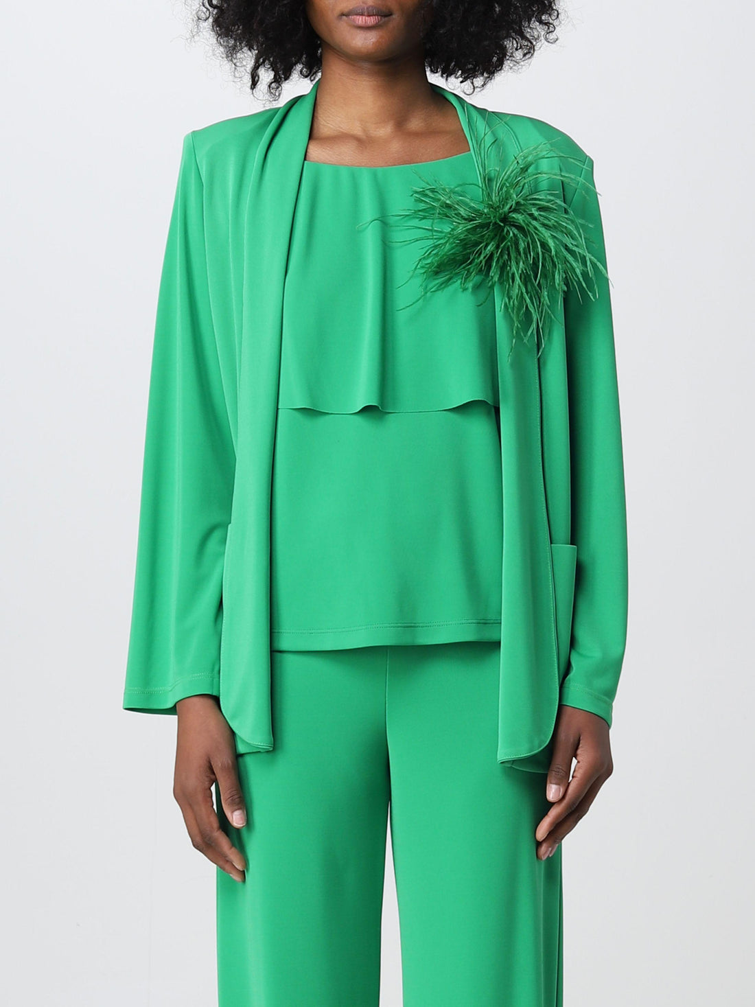 giacca blazzer con applicazione H.J1037.3614 V005.VERDE HANITA 