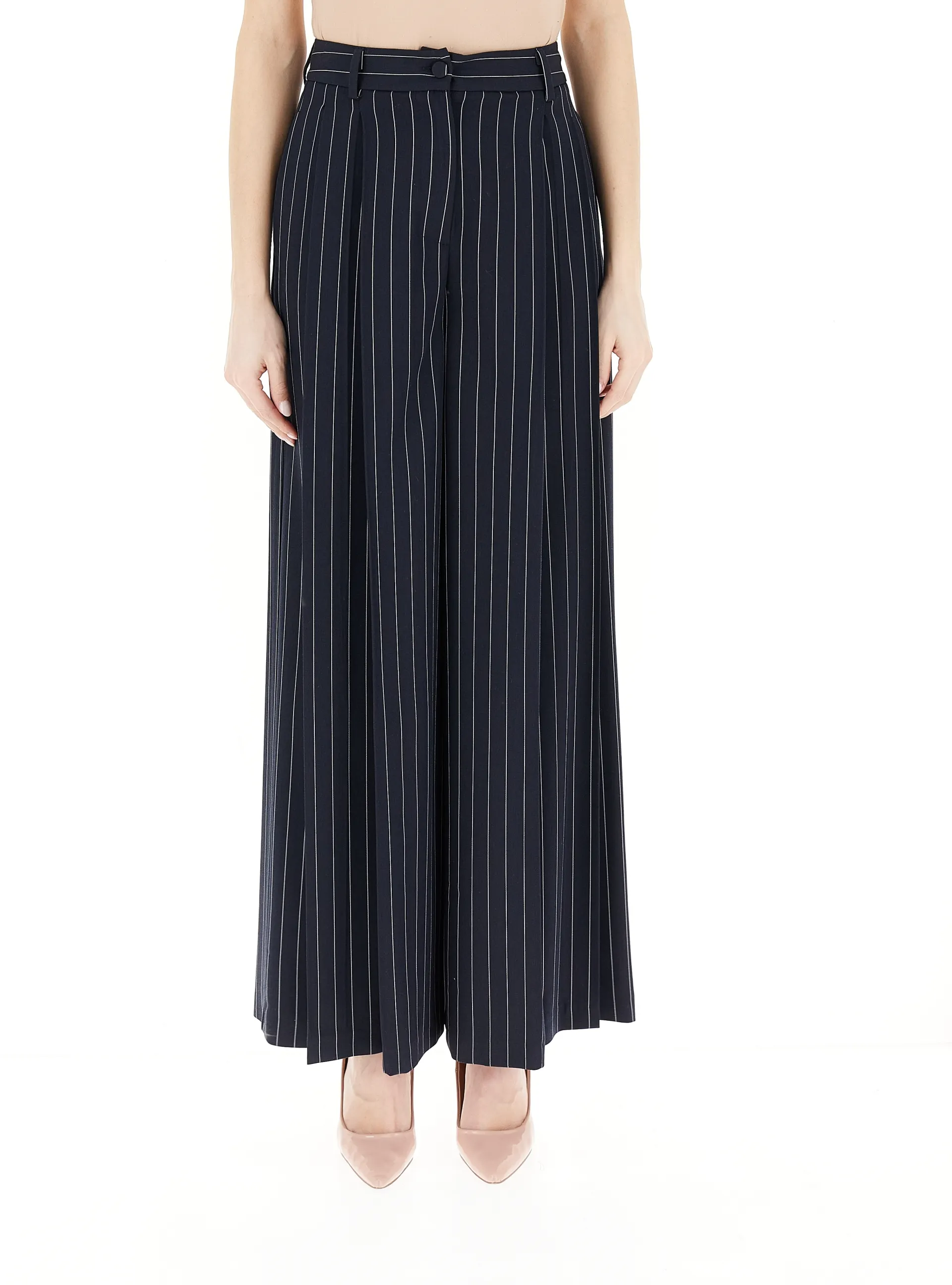 pantalone righe a palazzo TD0438 BLU/NAT VICOLO 