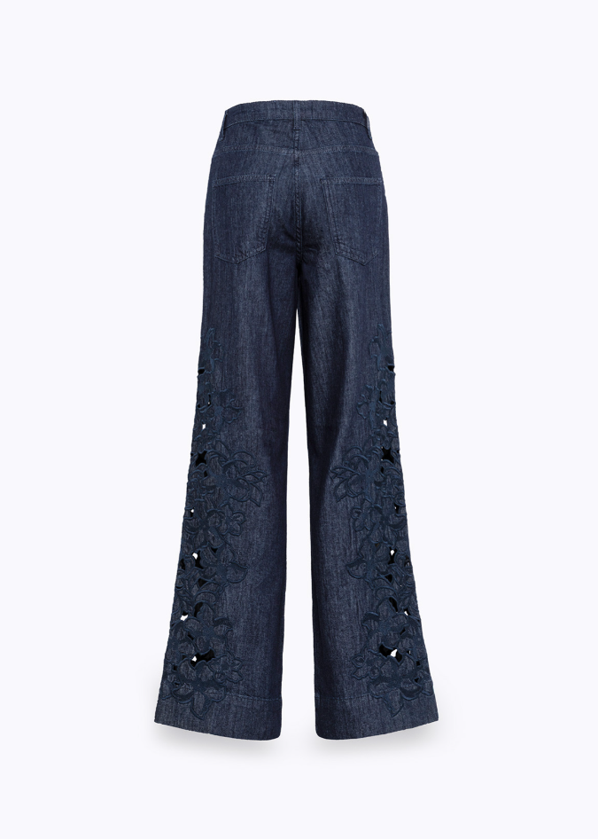 Jeans flare ricamo in denim RA6174D0268 77951 Blugirl 