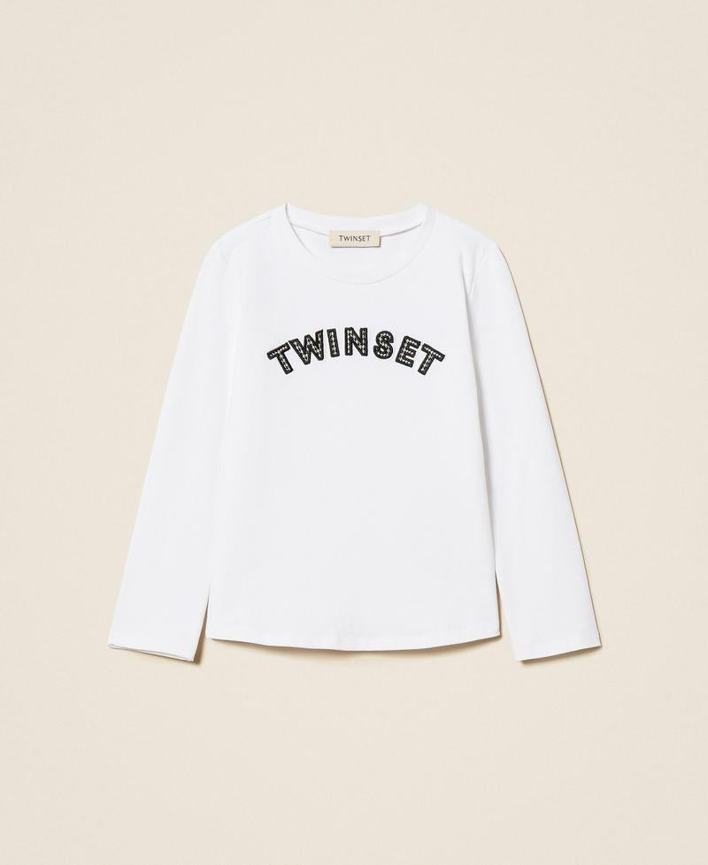 t-shirt con logo maniche lunghe 252GB2261 00526 TWINSET GIRL 