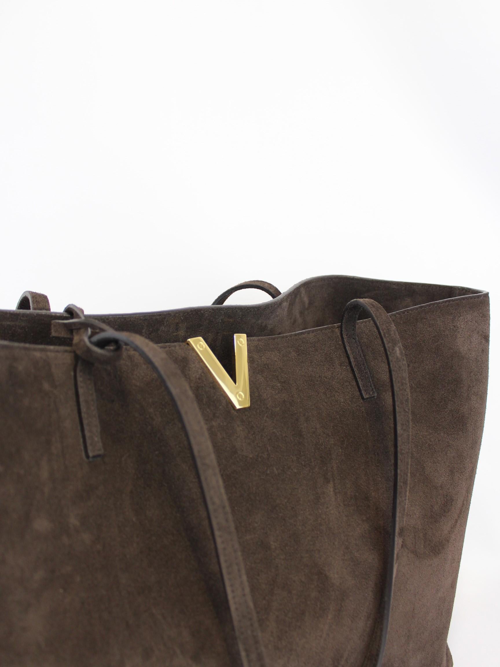 Borsa shopper con V iconica VR1200 TESTA DI MORO VIA ROMA 15 