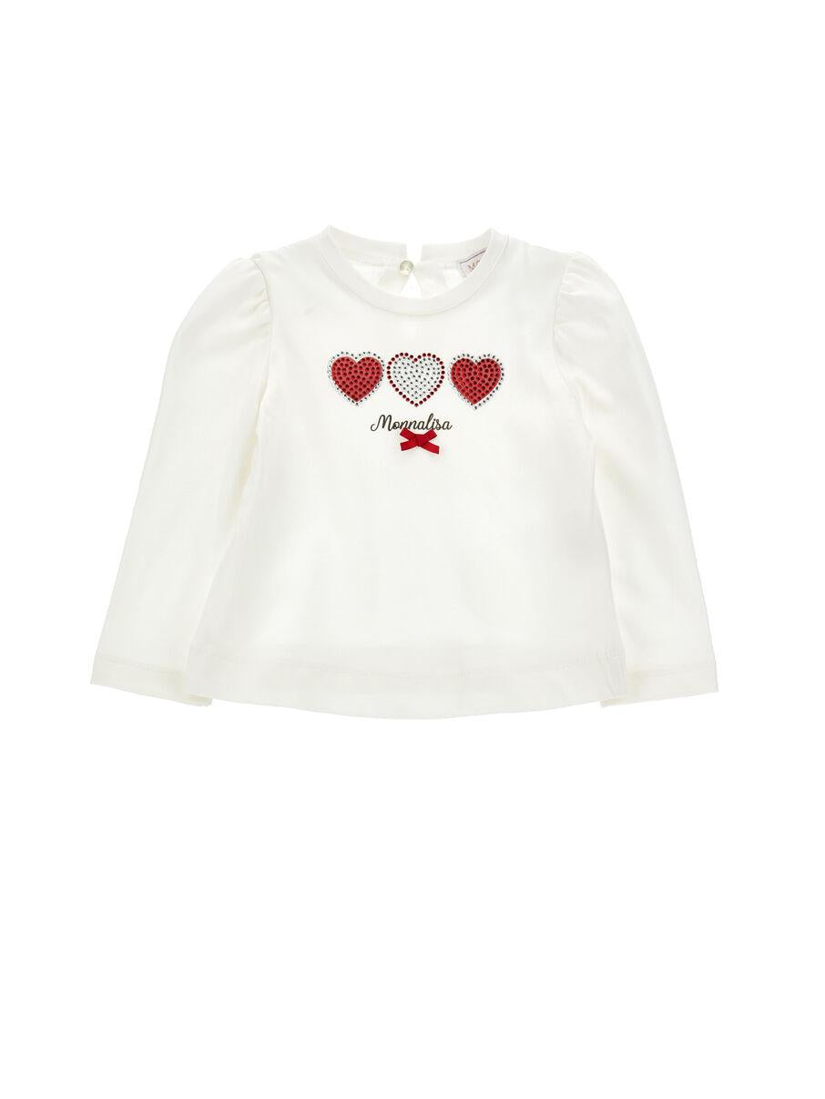 t-shirt strass cuori 39F618 6005 0001 MONNALISA 