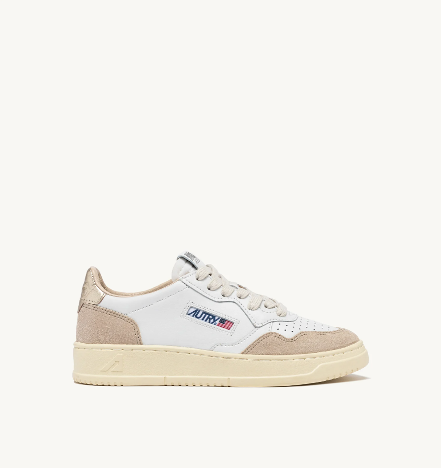 sneakers medalist woman AULWLS75 WHITE/GOLD AUTRY 
