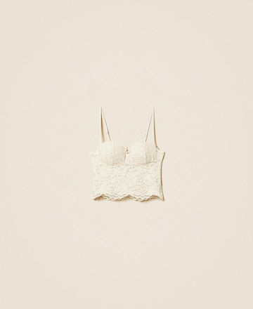top bustier cropped in pizzo 261AP2300 00526 TWINSET ACTITUDE 