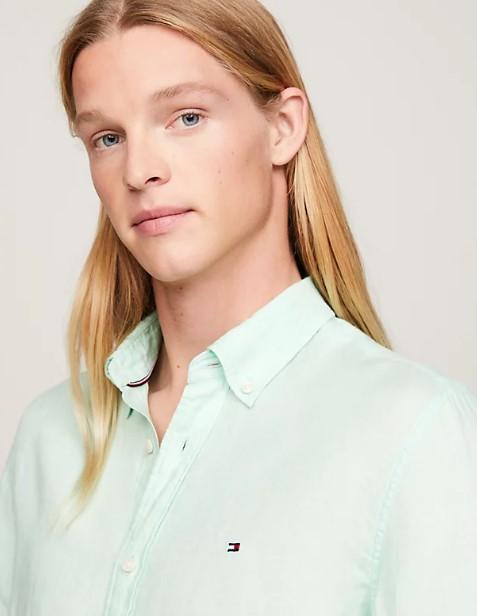 camicia in lino regular fit MW0MW34602 LXZ TOMMY HILFIGER 