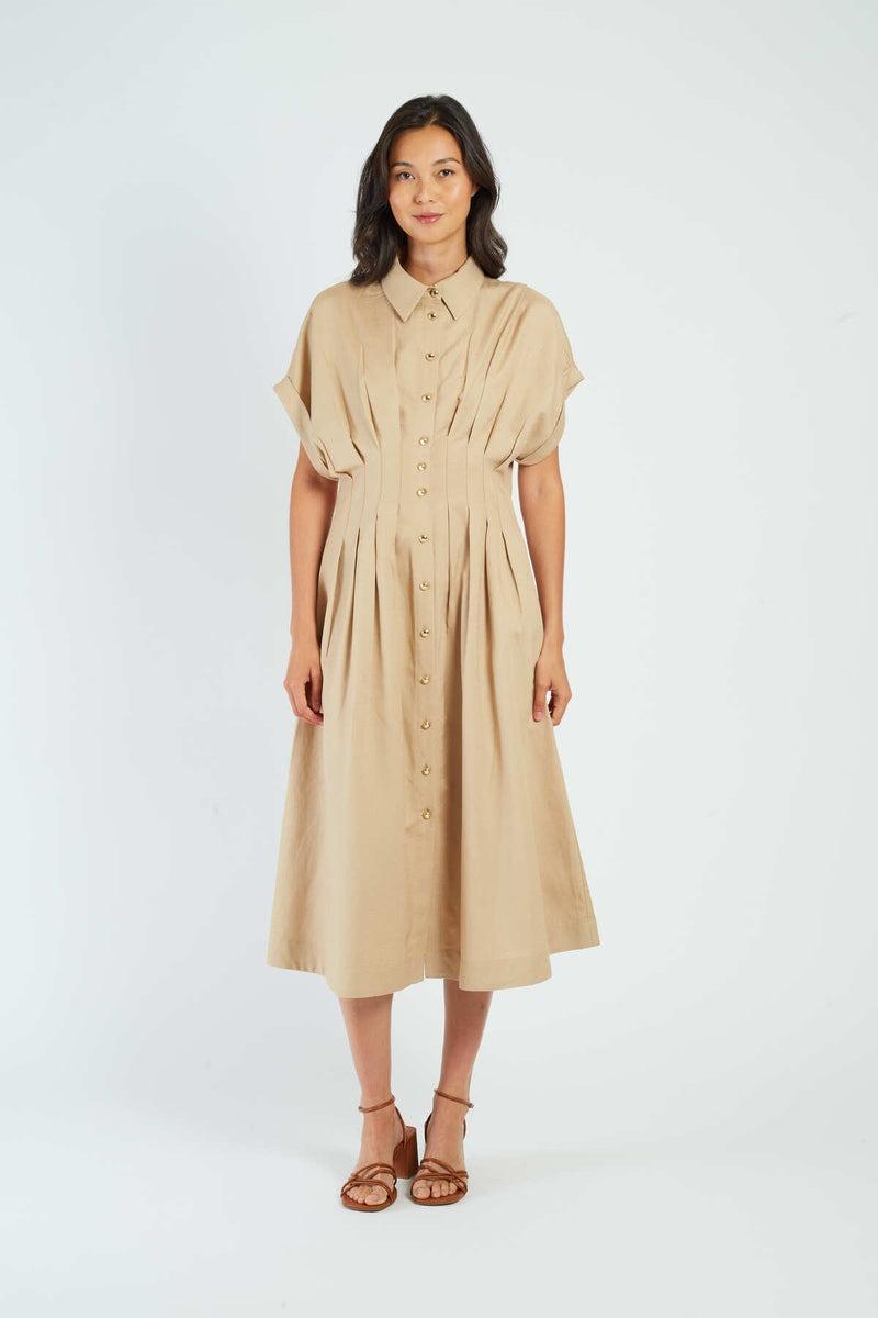abito midi P615068 GWENDOLINE 100 BEIGE DERHY 