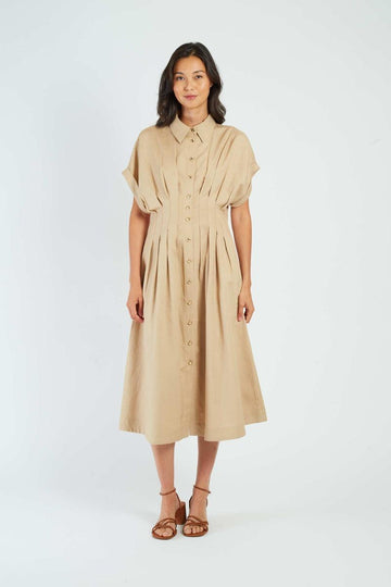 abito midi P615068 GWENDOLINE 100 BEIGE DERHY 