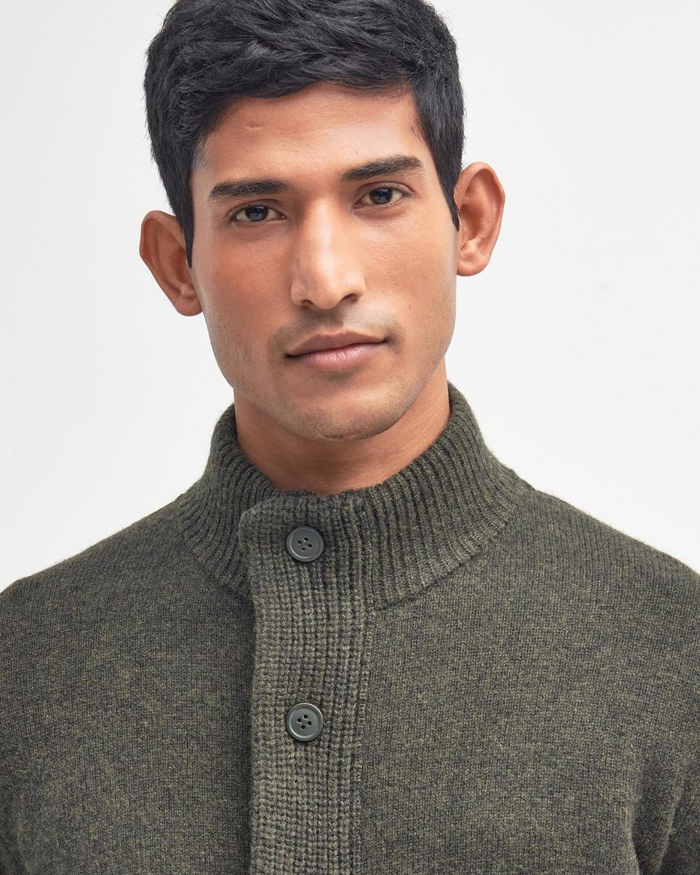 maglione con zip e patch MKN0731 MKNGN73 BARBOUR