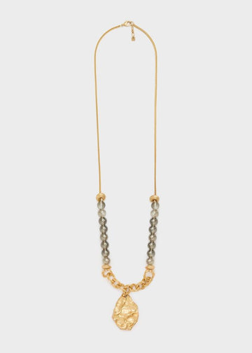 collana lunga con sfere e pendente ABCL0393 ORO NALI' 