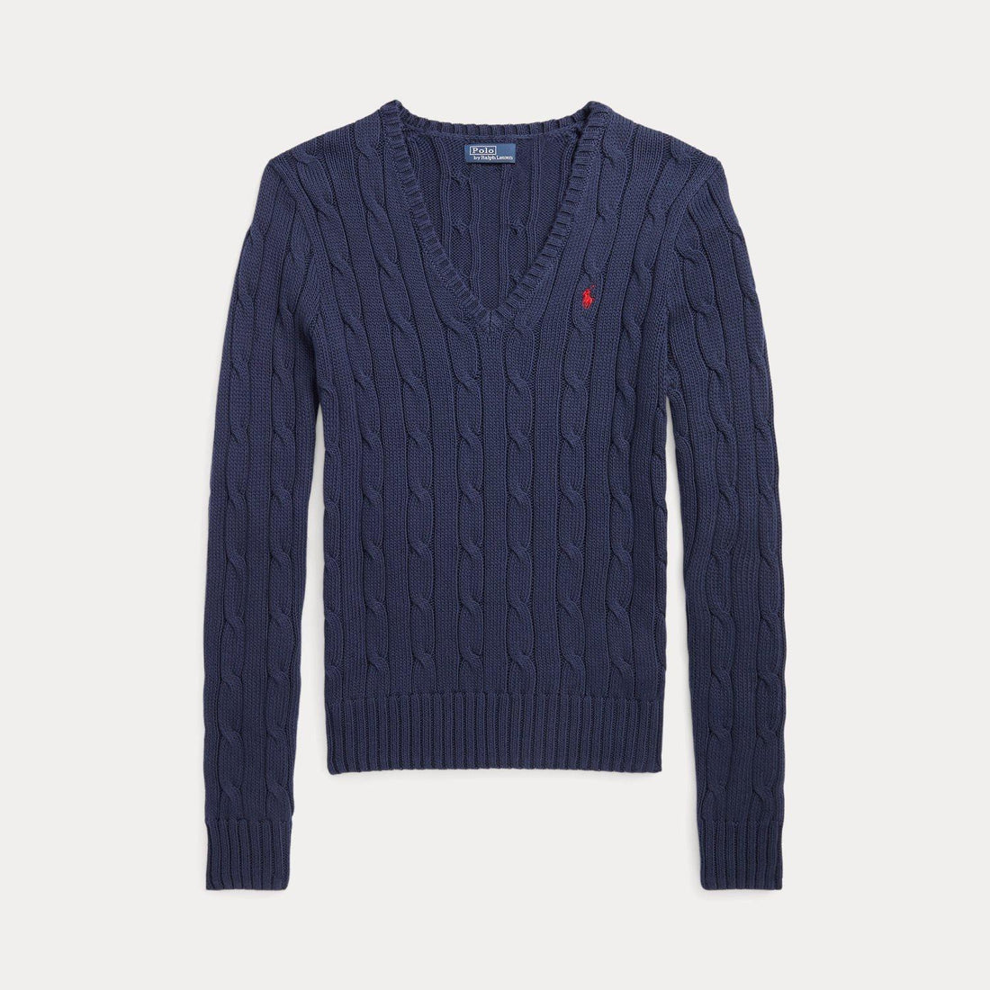maglia con scollo a v e trecce 211-891641 002 RALPH LAUREN POLO 