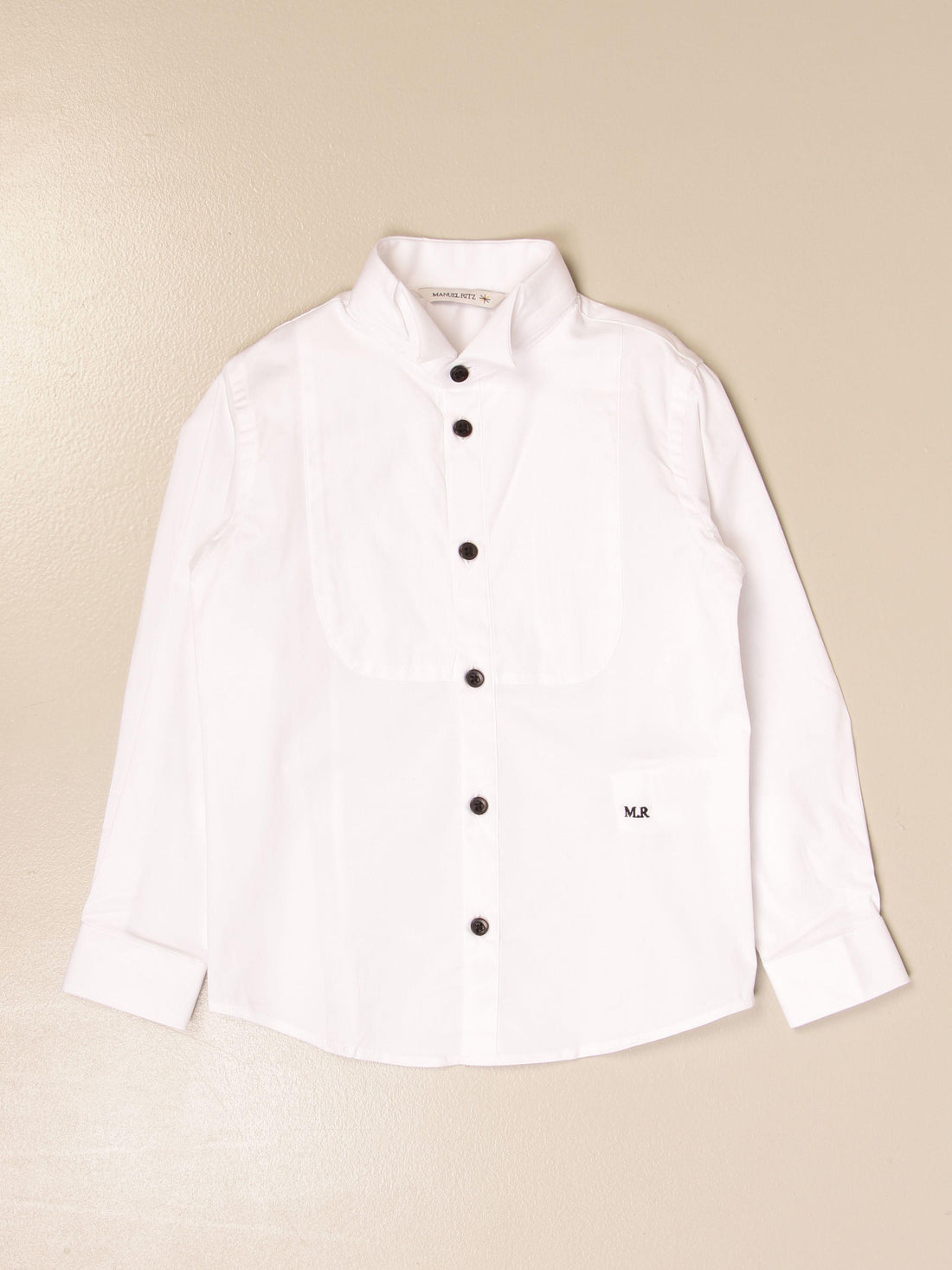 CAMICIA CON MINI LOGO IN CONTRASTO MR1298 BIANCO MANUEL RITZ KIDS 