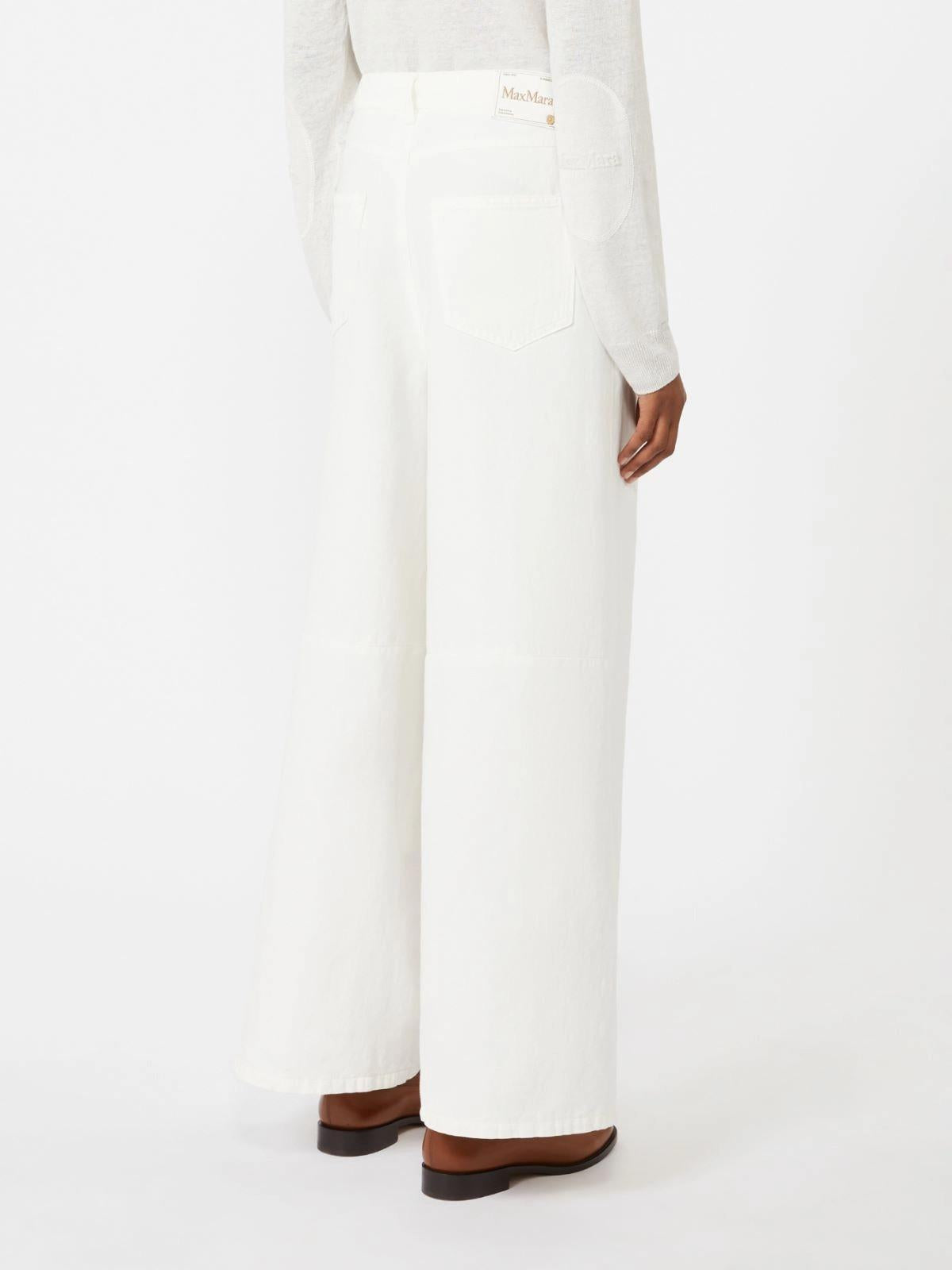 pantalone ampio in cotone e lino SMMALOA 001 S MAXMARA 