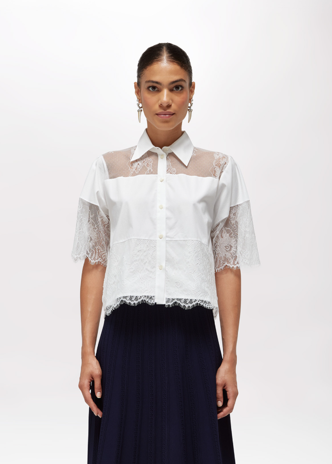 camicia effetto pizzo RA6142T544A 11111 Blugirl 