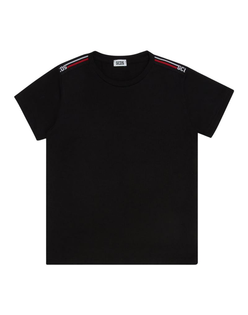 t-shirt con logo spalla B2JM2327BA3 99 BLACK GCDS 