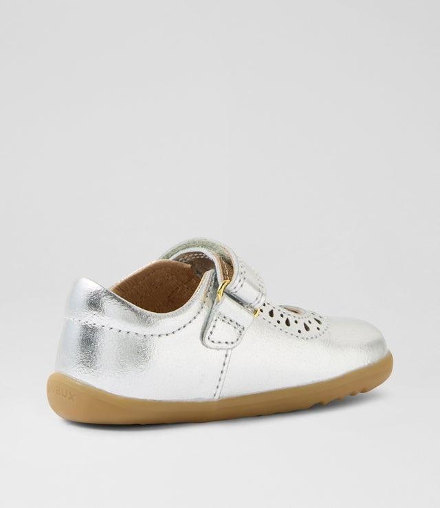 sandalo in pelle laminata BQ10444SILAB SILVER BOBUX 