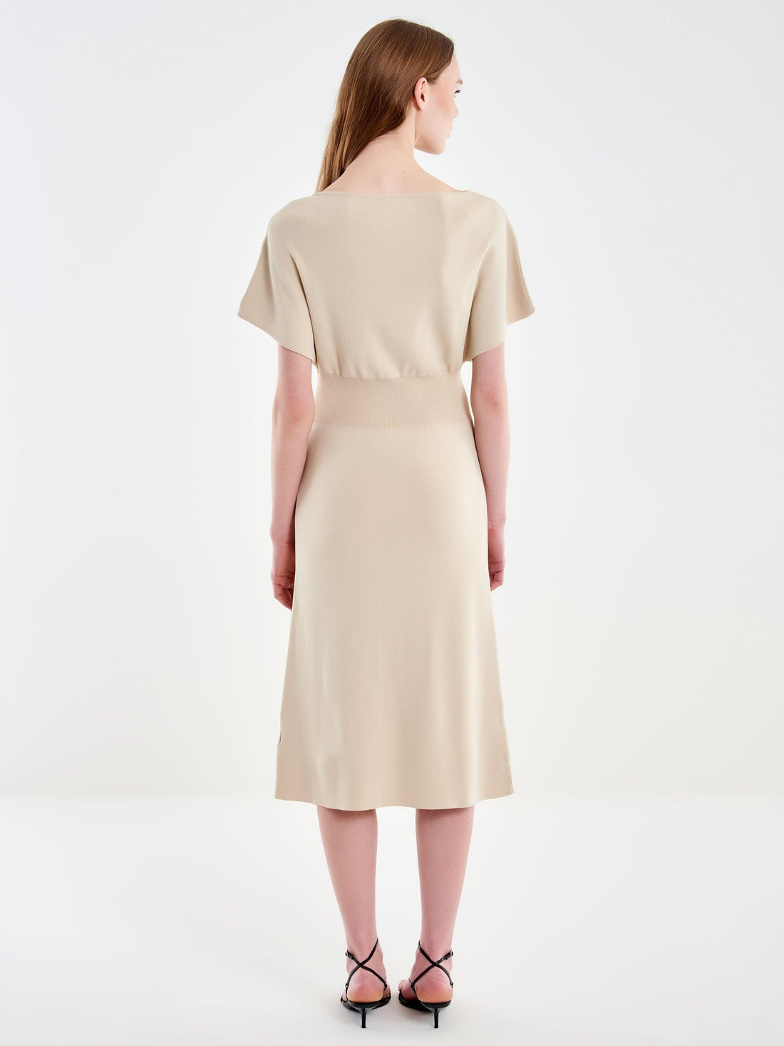 abito midi in maglia 2AB2012 BEIGE VICOLO 