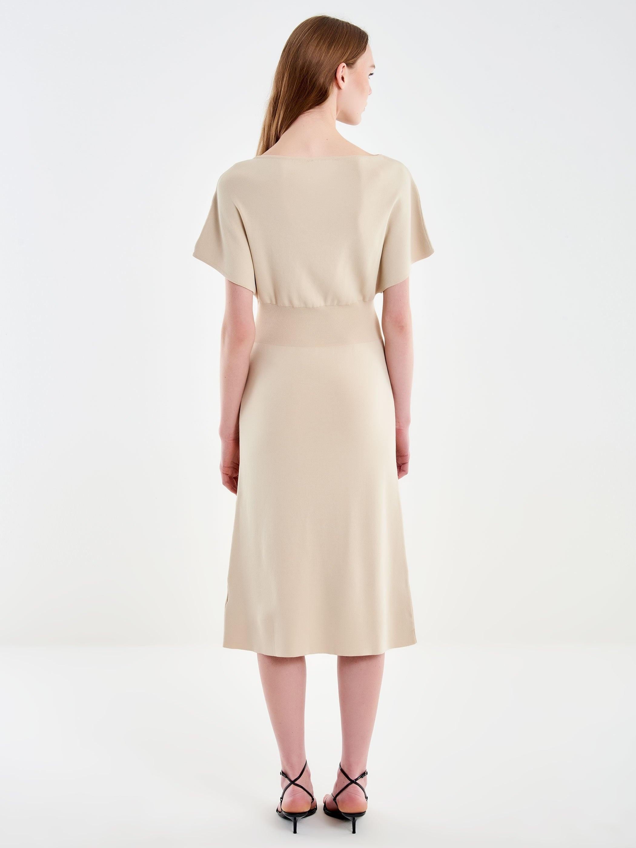 abito midi in maglia 2AB2012 BEIGE VICOLO 
