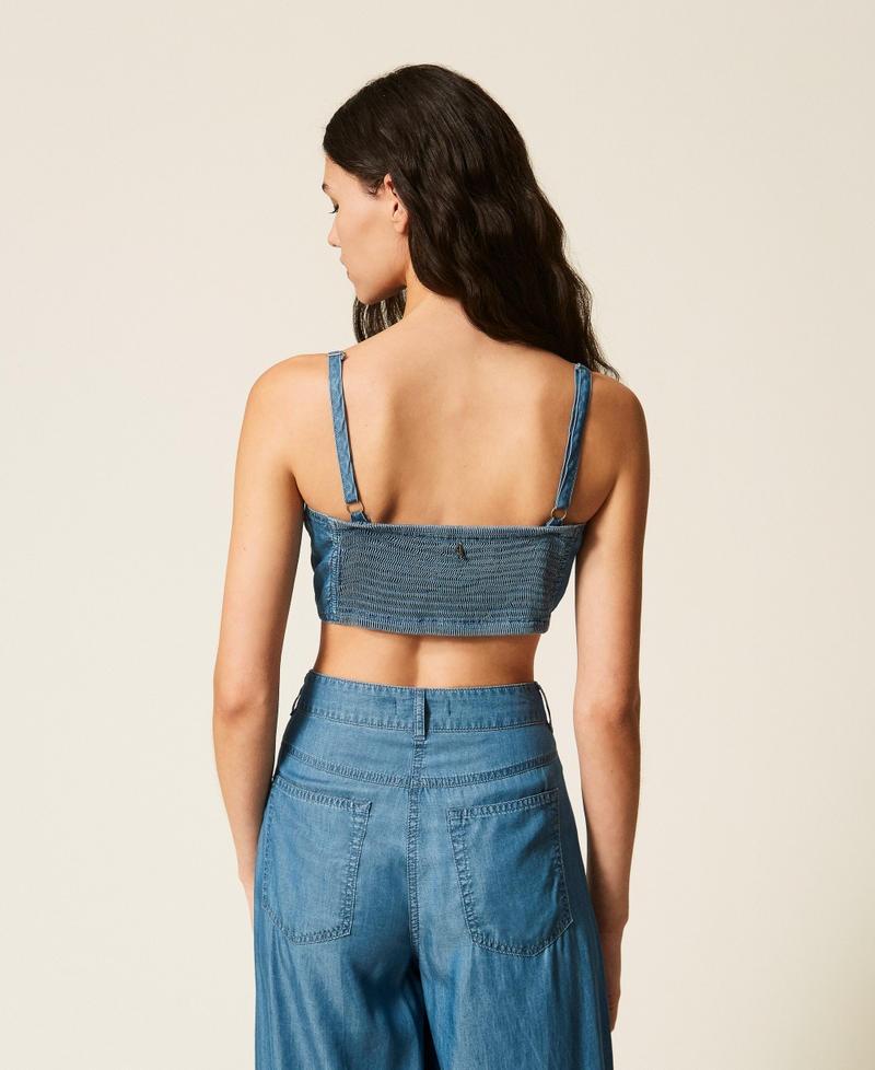 top in jeans con fiocco 261AT2050 07283 TWINSET ACTITUDE 