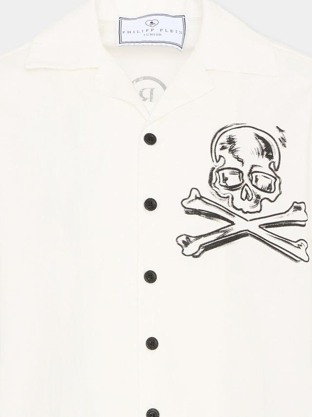 Camicia maniche corte con teschio S6PHJBSI253 002 PHILIPP PLEIN 