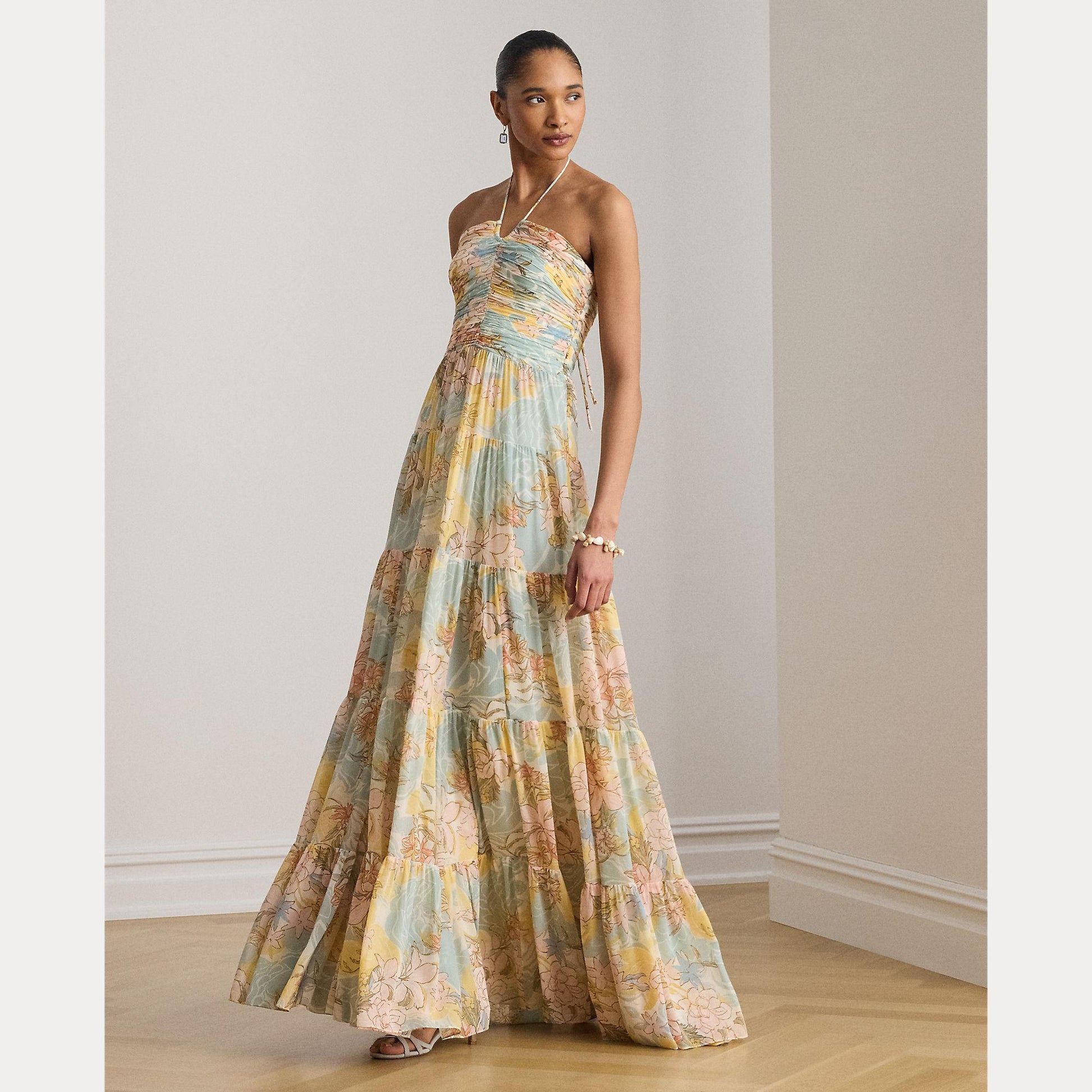 Abito multicolor a balze 253-P08930 001 LAUREN RALPH LAUREN 