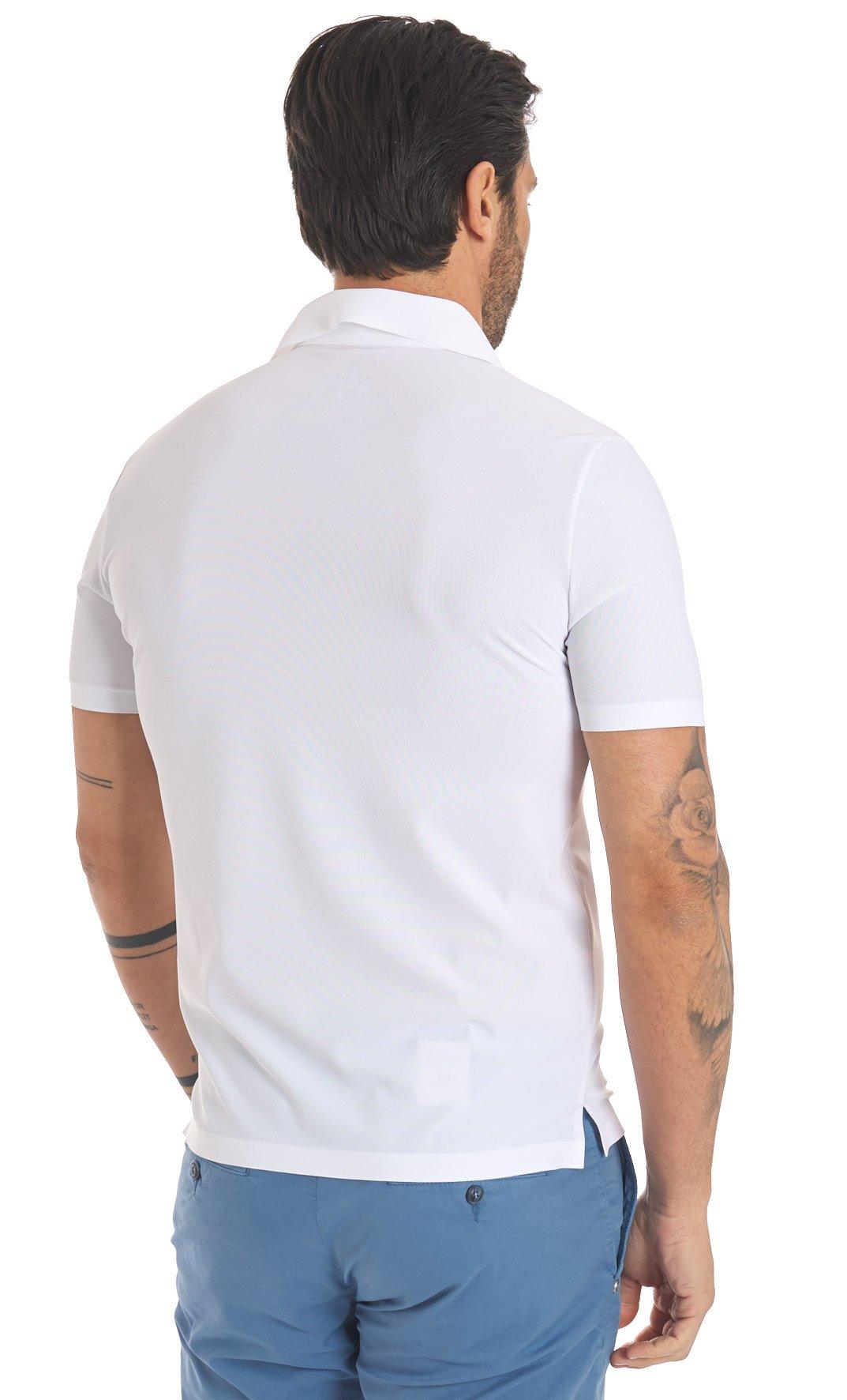 polo in tessuto tecnico super stretch HE841001 BIANCO HESKIMO 