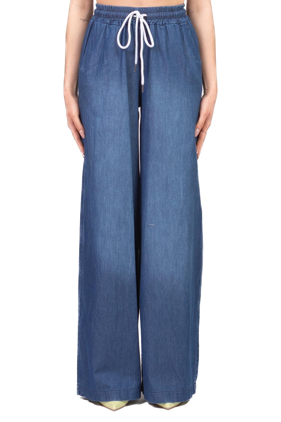 pantalone in chambray con coulisse TAB1875 DENIM VICOLO 