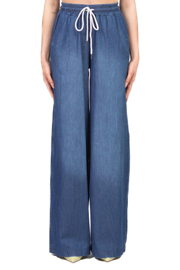 pantalone in chambray con coulisse TAB1875 DENIM VICOLO 