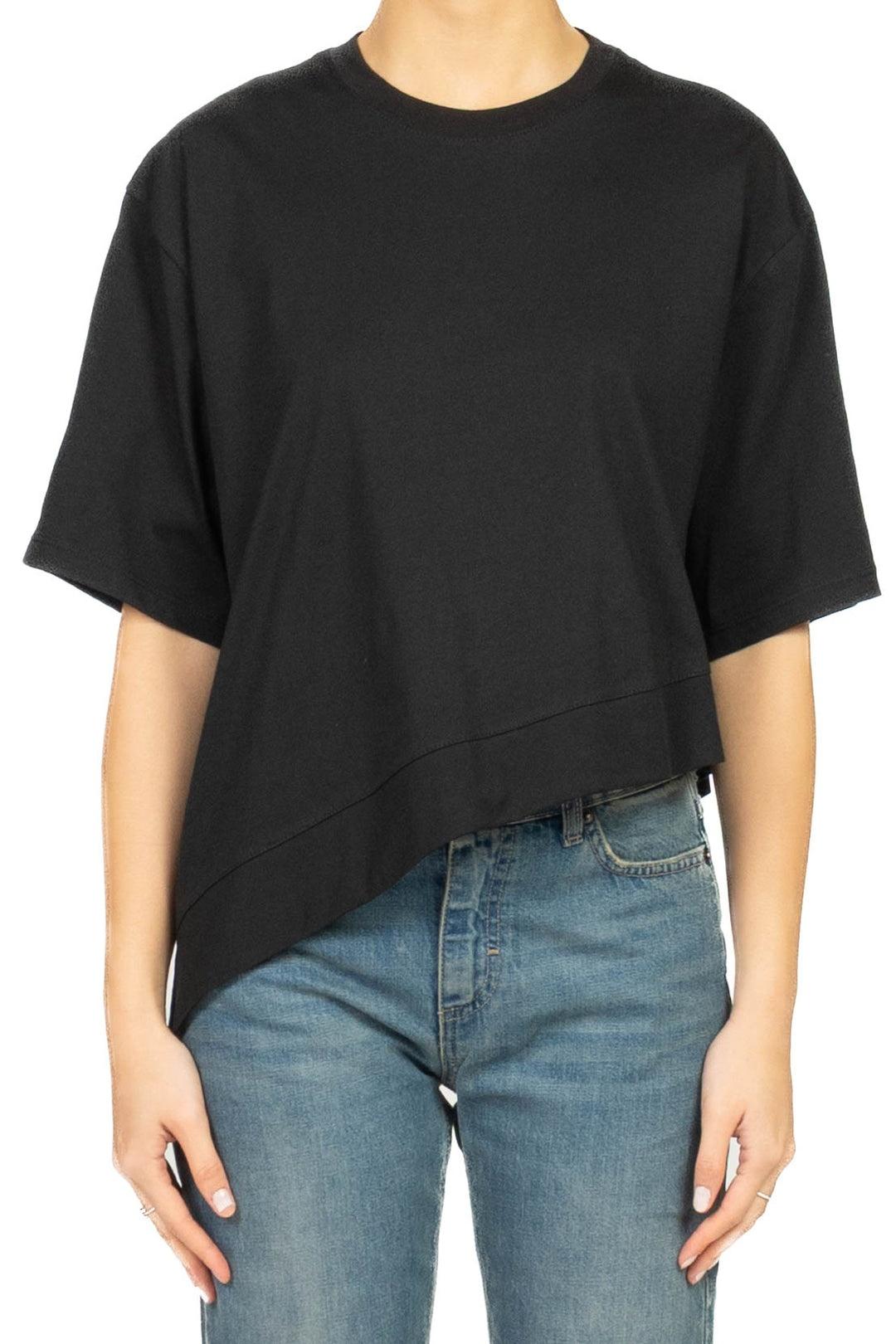 t-shirt asimmetrica UAB0281 NERO VICOLO 