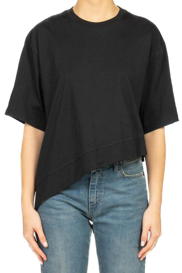 t-shirt asimmetrica UAB0281 NERO VICOLO 