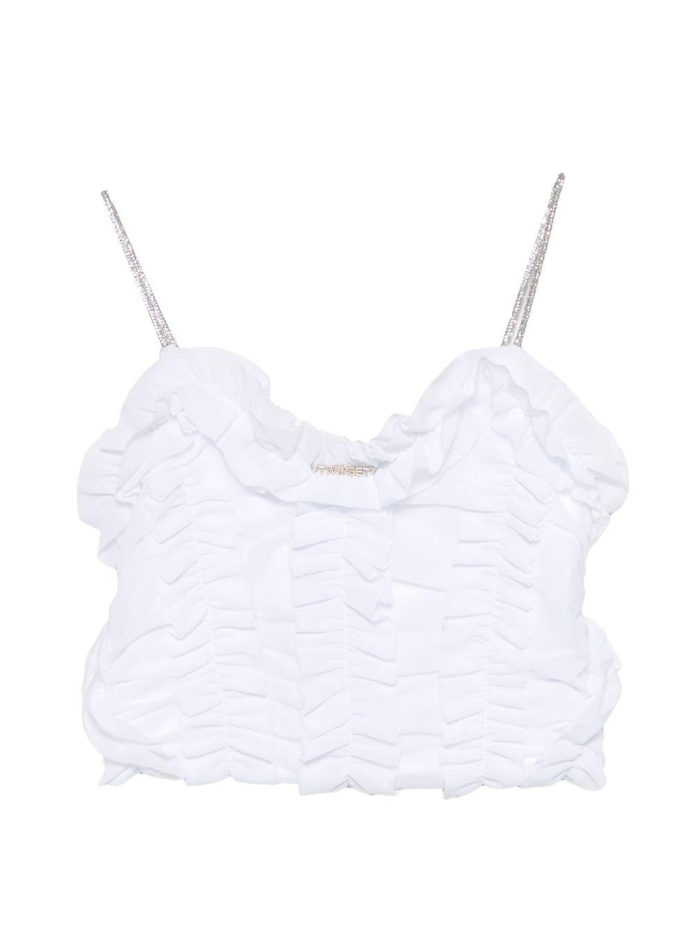 top in tulle con volant 261GJ2181 00526 TWINSET GIRL 